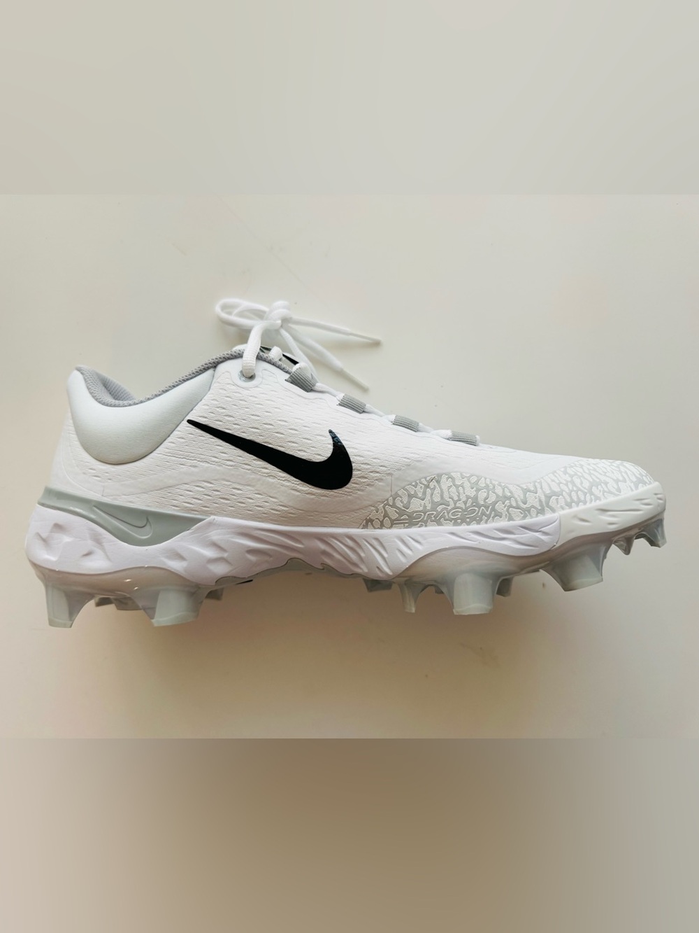 Nike Alpha Huarache Elite 4 Low MCS White Baseball Cleats FD6255-100 Size 13